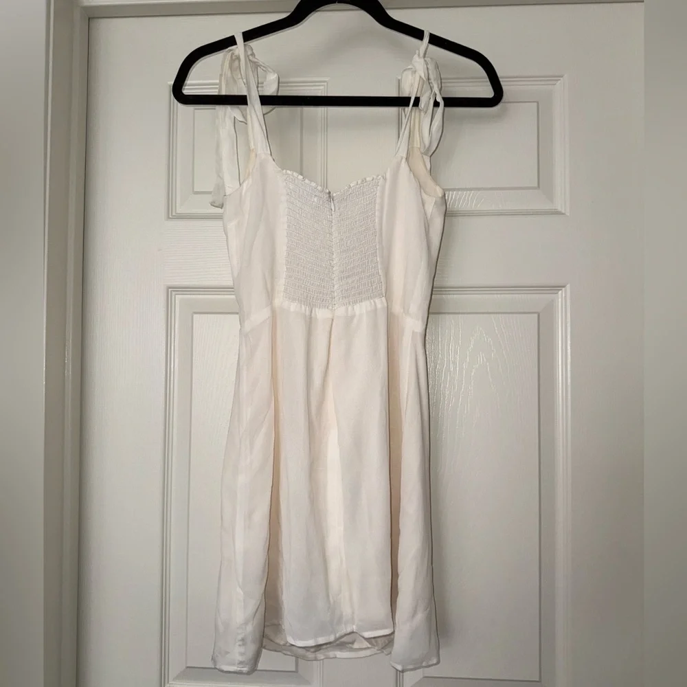 *SOLD*Reformation Cream Tie-Strap Mini Dress - Picture 4 of 10